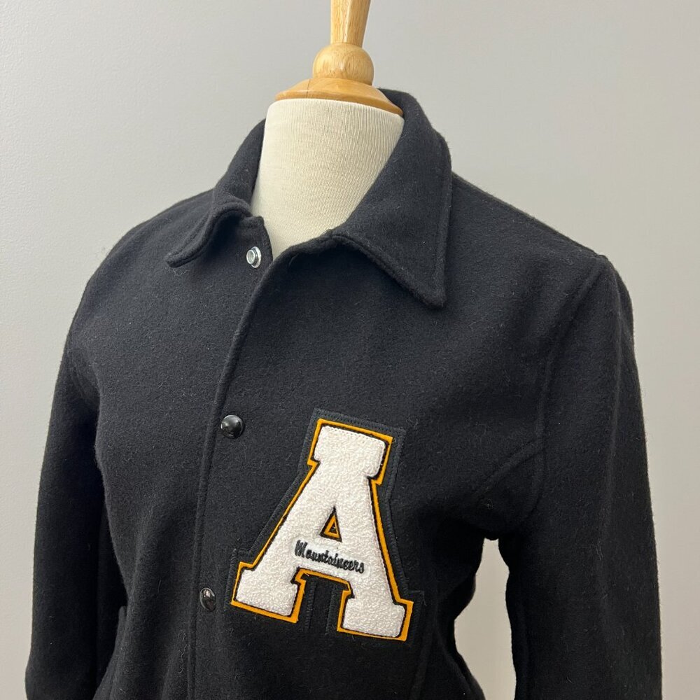 Neff Varsity Jacket App State Black Wool Sz S